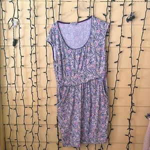 Boden Floral Paisley Dress in Purple and Pink